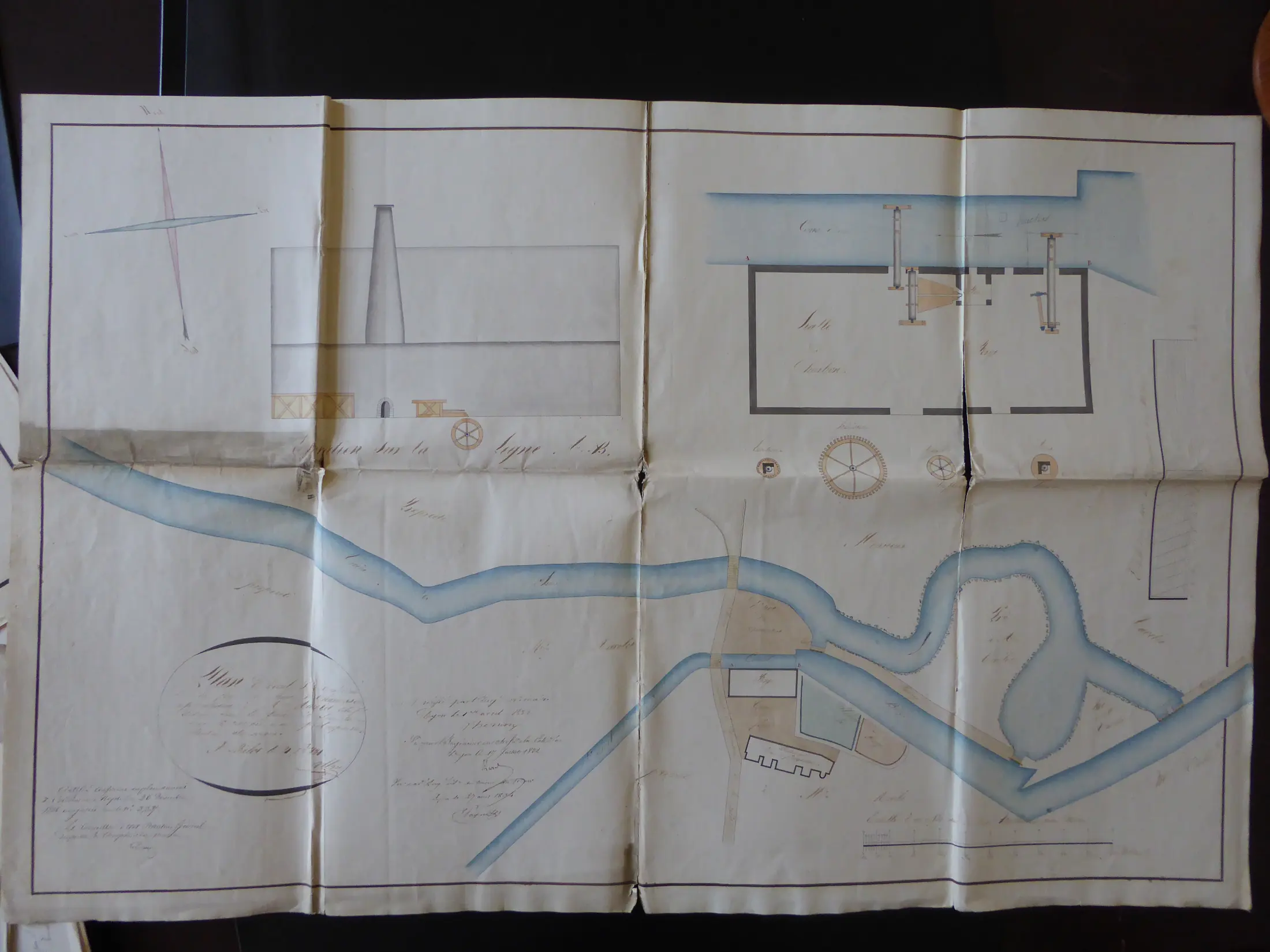 Plan de la Forge du Haut et de ses canaux en 1836